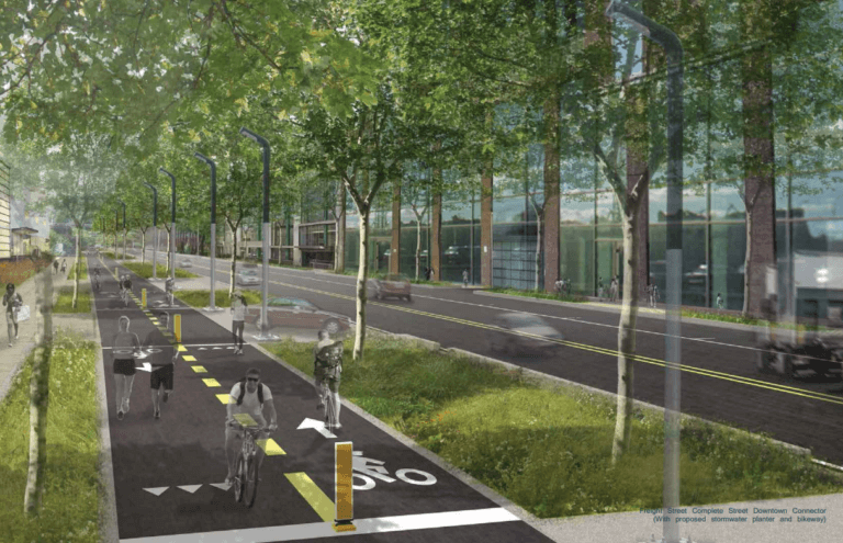 Freight street imagined with development after environmental work is complete
